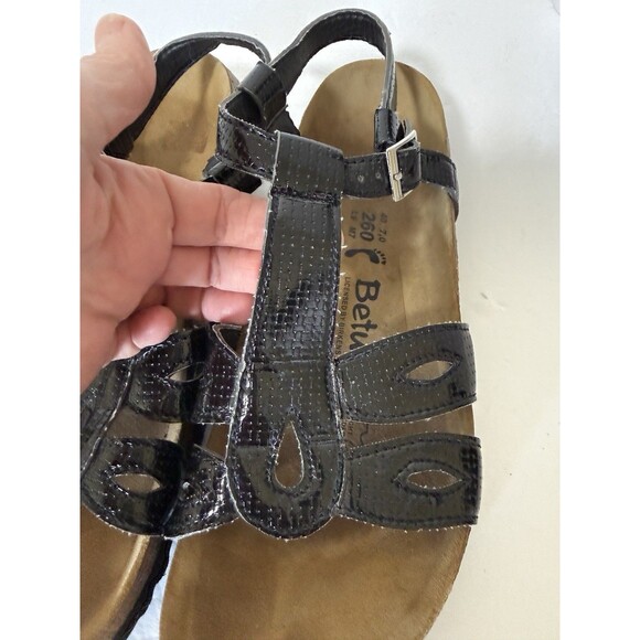 Black Patent Leather Sandals. Betula by Birkenstock. Size 40 - Picture 2 of 8